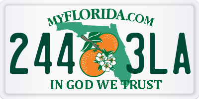 FL license plate 2443LA