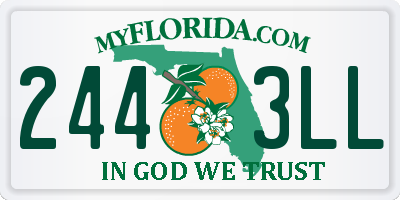 FL license plate 2443LL