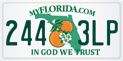FL license plate 2443LP