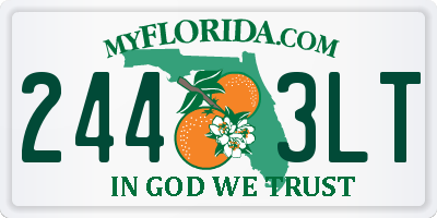 FL license plate 2443LT