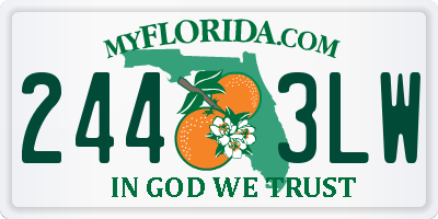 FL license plate 2443LW