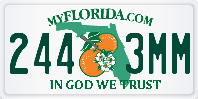 FL license plate 2443MM