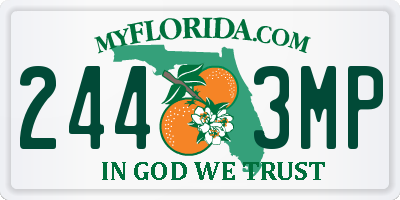 FL license plate 2443MP