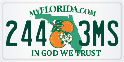 FL license plate 2443MS