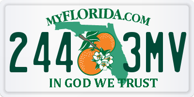 FL license plate 2443MV