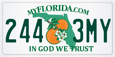 FL license plate 2443MY