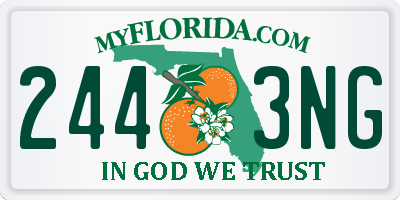 FL license plate 2443NG