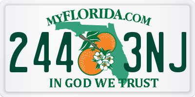 FL license plate 2443NJ