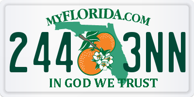 FL license plate 2443NN