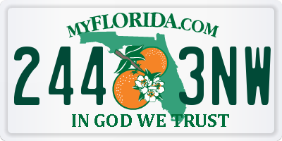 FL license plate 2443NW