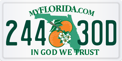 FL license plate 2443OD
