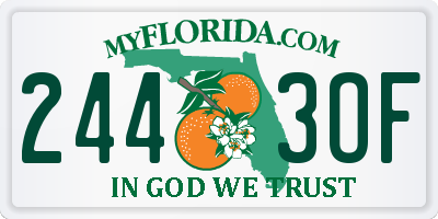 FL license plate 2443OF