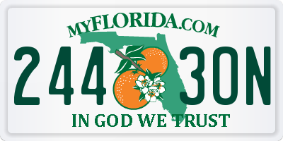 FL license plate 2443ON