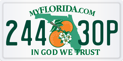 FL license plate 2443OP