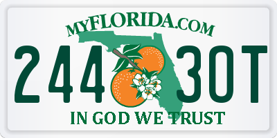 FL license plate 2443OT