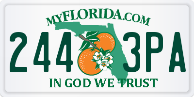 FL license plate 2443PA