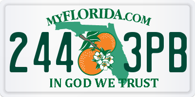 FL license plate 2443PB