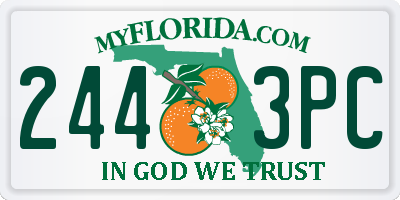 FL license plate 2443PC