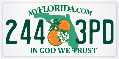 FL license plate 2443PD