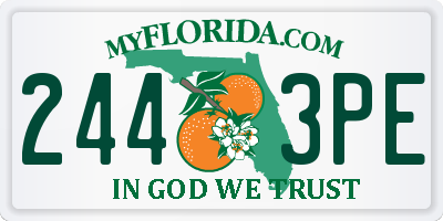 FL license plate 2443PE