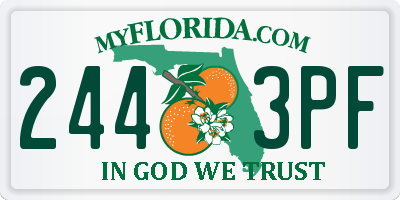 FL license plate 2443PF