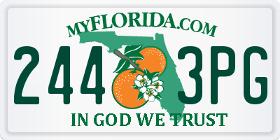 FL license plate 2443PG