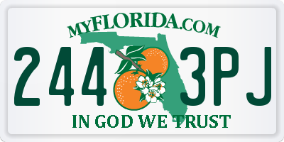 FL license plate 2443PJ