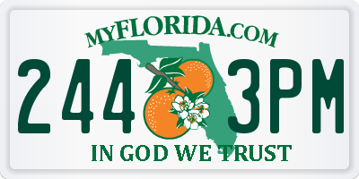 FL license plate 2443PM