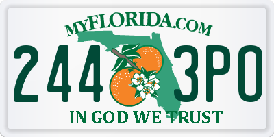 FL license plate 2443PO