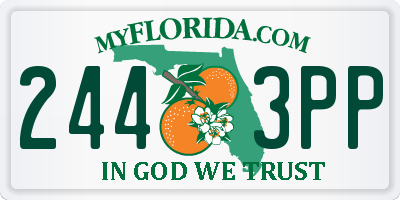 FL license plate 2443PP