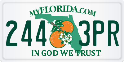 FL license plate 2443PR