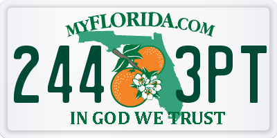 FL license plate 2443PT