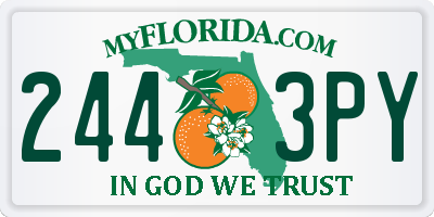FL license plate 2443PY