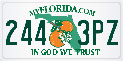 FL license plate 2443PZ