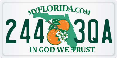 FL license plate 2443QA