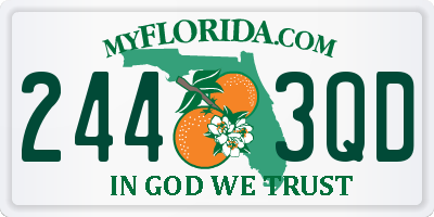FL license plate 2443QD