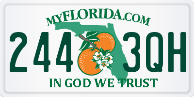 FL license plate 2443QH
