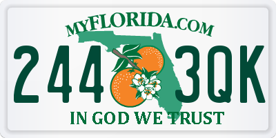 FL license plate 2443QK