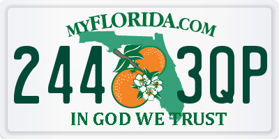 FL license plate 2443QP
