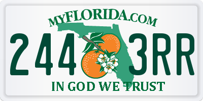 FL license plate 2443RR