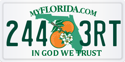 FL license plate 2443RT