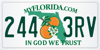 FL license plate 2443RV