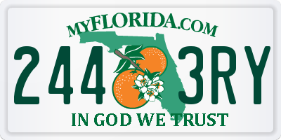 FL license plate 2443RY
