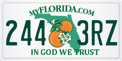 FL license plate 2443RZ
