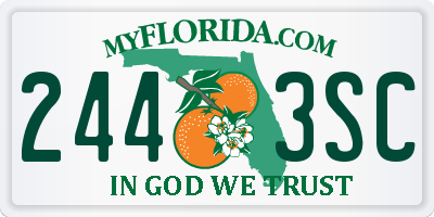 FL license plate 2443SC