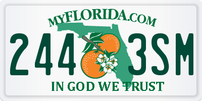 FL license plate 2443SM
