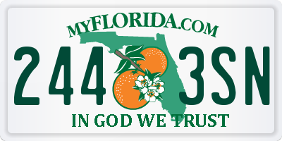 FL license plate 2443SN