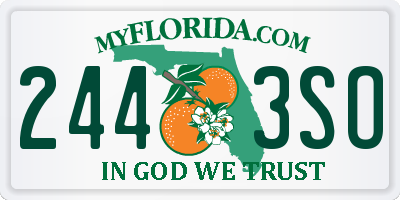 FL license plate 2443SO