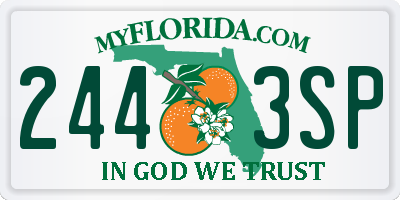 FL license plate 2443SP