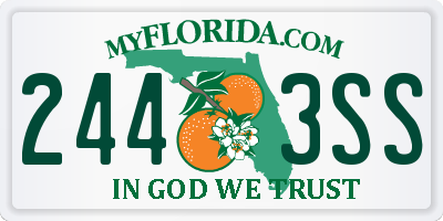 FL license plate 2443SS